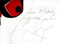 Détail de la signature et de la dédicace de Miro.